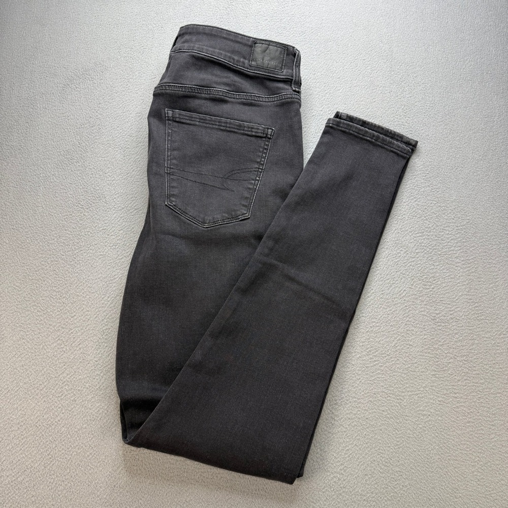 American Eagle Next Level Stretch Super High-Rise Jegging 14 X-Long Gray NWT